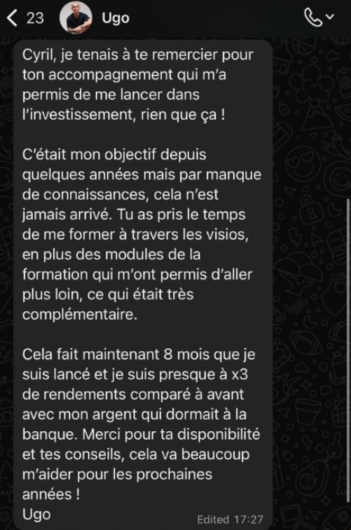 Message de Ugo